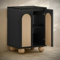 thumbnail image 5 of Plaisir II 24" Freestanding Bathroom Vanity in Black Oak with Black Sink Top, 5 of 5
