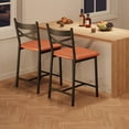thumbnail image 2 of Juego de 4 Sillas Altas para Cocina de 26 Pulgadas - Taburetes de Bar con Asiento Acogedor de Piel Sintética y Respaldo Recto, 2 of 17