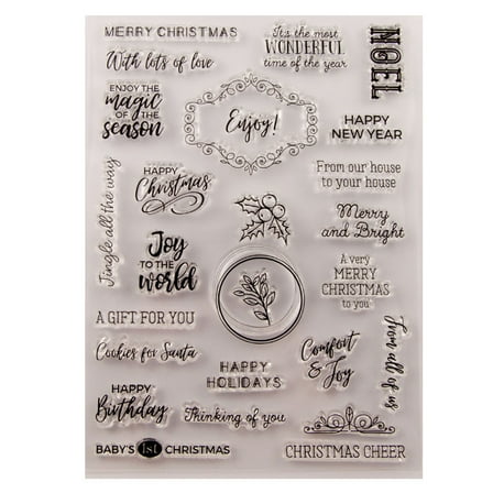 WINDLAND Happy Birthday Christmas Silicone Clear Seal Stamp DIY Scrapbooking Embossing Ph