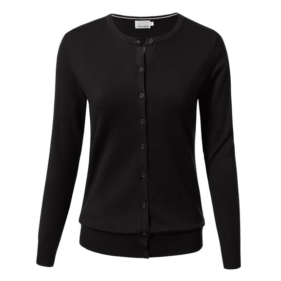 Allsense Women's Long-Sleeve Lightweight Crewneck Cardigan Sweater