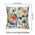 thumbnail image 4 of Shangniulu Pack of 2 Waterproof Outdoor Colorful Flowers Throw Pillow Covers Decorative Orange Floral Print Pillow Cases for Sofa Couch Square Garden Patio Bench 12x12in, 4 of 7