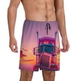 thumbnail image 6 of Mens Pajama Shorts, Sunset Truck Highway Sleep Shorts Men Pajama Bottoms Lounge PJ Shorts with Pockets, 6 of 6