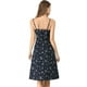 thumbnail image 5 of Vestido midi ajustable con tirantes de flores para mujer Inspire Chic XL azul marino, 5 of 8