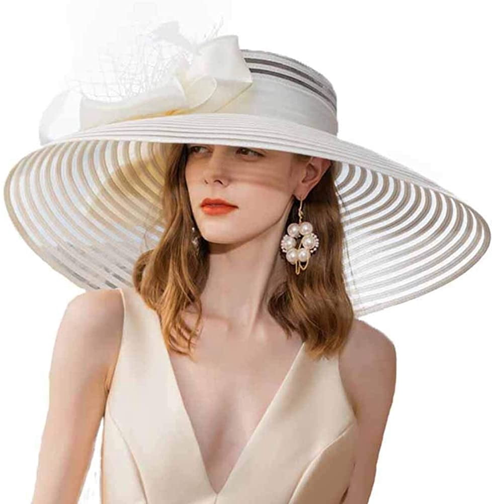 Big Brim Wedding Dress Hats Elegant 