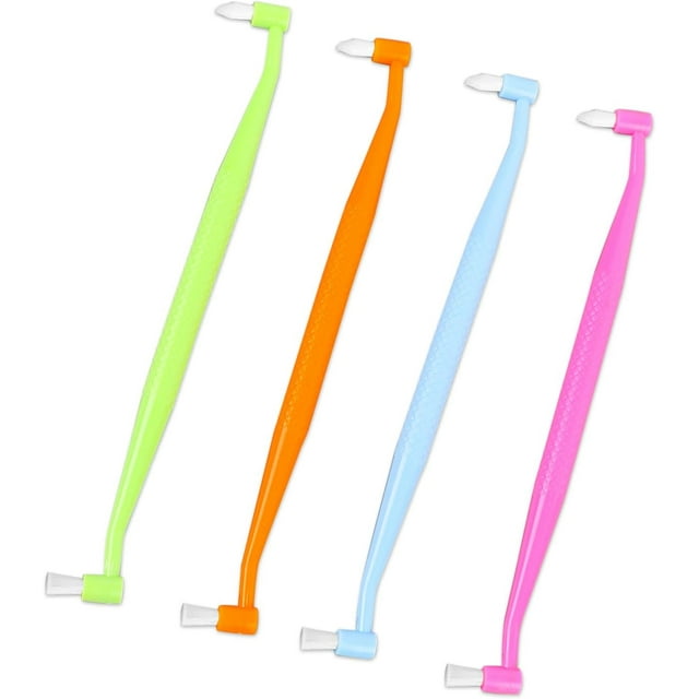 Double-Ended Interspace Brush, 4 PCS Orthodontic Toothbrush End Tuft Toothbrush Gum Toothbrushes Proxy Brushes Dental Tools Soft Gap Small Head Toothbrushes for Tooth Detail Cleaning