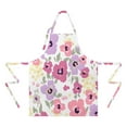 thumbnail image 2 of Pioneer Flower Floral Print Pattern Apron-Garden Aprons for Women with Pockets-Cotton Linen Waterproof Kitchen Cooking Gardening Aprons Adjustable for Kitchen,Cooking,BBQ and Salon 33x27 Inch, 2 of 7
