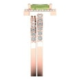 thumbnail image 3 of 2.22 ct Brilliant Emerald Cut Natural Peridot 14k Rose Gold Halo Solitaire with Accents Engagement Bridal Wedding Ring Band Set size 9.75, 3 of 7