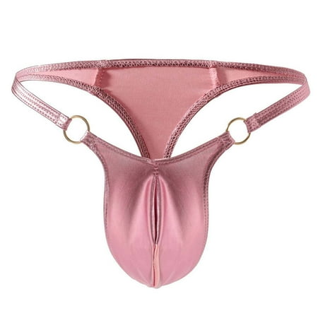 Yuhangmm Men s Solid Color Sexy Underwear Ring Hollow Underwear Thong Sexy plus Size Lingerie for Women Leather