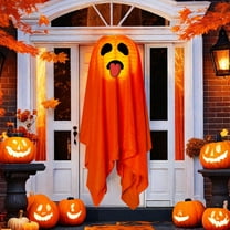 Pumpkin Ghost Hanging Lights, 10-Foot LED String Lights for Halloween Party Decor, Indoor/Outdoor Pumpkin Ghost Lanterns, Battery Operated Spooky Lights