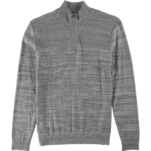 Alfani Suéter de punto con textura para hombre, gris, mediano