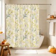 thumbnail image 5 of Yellow Spring Floral Shower Curtain Set - 48" x 72" Washable Bathtub Curtain with 12 Hooks, Green Botanical Wildflower Blossoms Waterproof Fabric Stall Shower Curtains for Bathroom/Bathtub Décor, 5 of 8