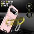 thumbnail image 2 of for Google Pixel 10 Pro XL , Military Grade Shockproof Bumper Rugged Rotating Stand Ring Holder Anti-Scratch Magnetic Cover Compatible with Car Mount Case,Pink,For Pixel 10 Pro XL, 2 of 10