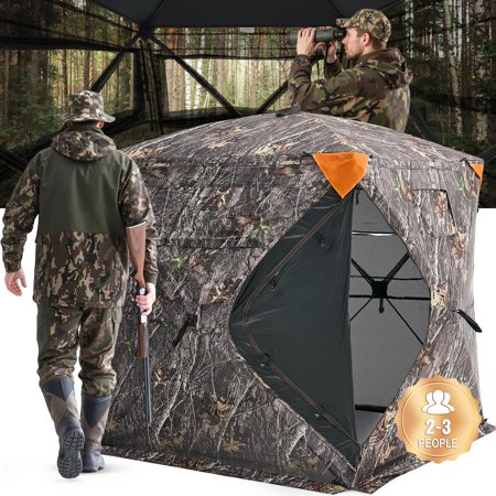 Wubio Hunting Blind 270° See Through Ground Blind One-Way Mesh for 2-3 Person
