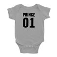 thumbnail image 3 of Prince 01 Princess 01 Baby Bodysuit Baby wins Clothes Jumpsuit (Gray, 3-6M), 3 of 5