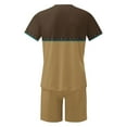 thumbnail image 4 of GERsome Mens 2 Piece Outfits Short Sleeve Crewneck Tops and Shorts Sets Color Block Casual Summer Tracksuits Sets S-4XL, 4 of 5