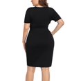 thumbnail image 6 of POSESHE Women's Plus Size Dresses, Deep V Neck Sexy Body Wrap Casual Dress, 6 of 6