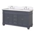 thumbnail image 6 of KBC Elizabeth 60" Wood Double Bathroom Vanity w/ Quartz Stone in Marine Gray, 6 of 6