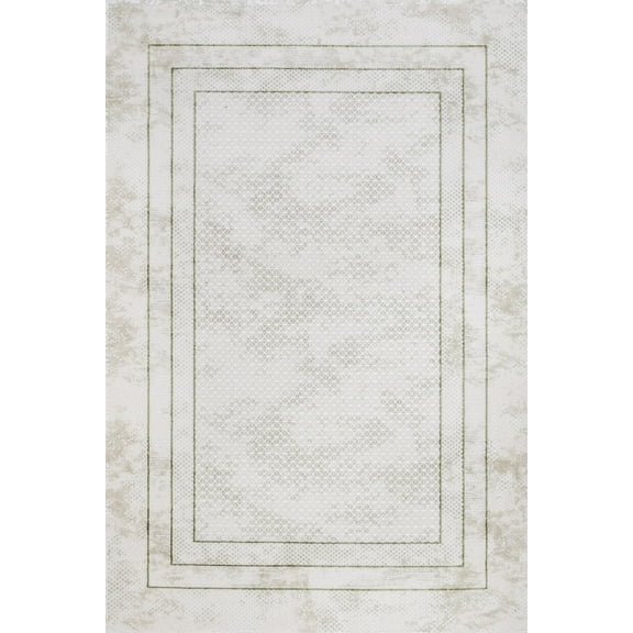 Green Geometric Area Rugs for Living Room Washable Rugs Boho Moroccan Area Rug Soft Neutral Geometric Bohemian Carpet Distressed Indoor Rug for Bedroom Dining Room Office Foldable Nonslip Rug