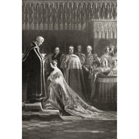 Posterazzi DPI1860651LARGE Queen Victoria 1819-1901 Receiving the Holy Sacrament After Her Coronation. Poster Print, 24 x 36