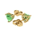 thumbnail image 2 of Clara Pucci 1.5 ct Brilliant Heart Cut Studs VVS1 Genuine Conflict free Green Zircon Solid 18K Yellow Gold Designer Everyday Earrings Push back, 2 of 5