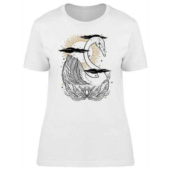 Beautiful Swan Fairytale Art T-Shirt Women -Image by Shutterstock, Female 3X-Large