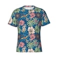 thumbnail image 4 of Vsdgher Colorful Flowers Print Men's Dry Fit Mesh Athletic Shirts Moisture Wicking Tennis T-Shirt Tops, 4 of 9