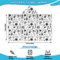 thumbnail image 2 of White Vegetable Pattern Hooded Bath Towel，50"x30" for Ages 3 To 12 Kids, Quick Dry Lightweight Soft Microfiber Hood Beach Towel Cover Up for Kids, 2 of 7