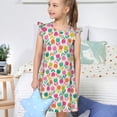 thumbnail image 4 of Balery Tulips Flowers Camisón de princesa para niñas, pijama de algodón con mangas abullonadas, suave y bonito.-Large, 4 of 6
