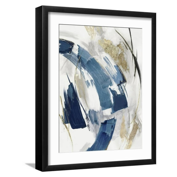 Art.com Indigo Crescent II Art Print by PI Studio, Black Frame Wall Art, 17" x 21"