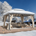 thumbnail image 7 of Hommow 12' x 14' Hardtop Gazebo, Permanent Outdoor Aluminum Gazebo with Aluminum Composite Double Arc Roof, 7 of 7
