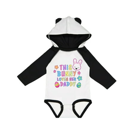 

Inktastic This Bunny Loves Her Daddy with Bunny Face and Flowers Gift Baby Girl Long Sleeve Bodysuit