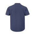 thumbnail image 5 of New Mens Short Sleeve T Shirts Solid Color Stand Up Collar Shirt Summer Trendy Breathable Loose Youth Basic Cotton Top Male Cotton And Linen Casual Shirts Navy M, 5 of 6