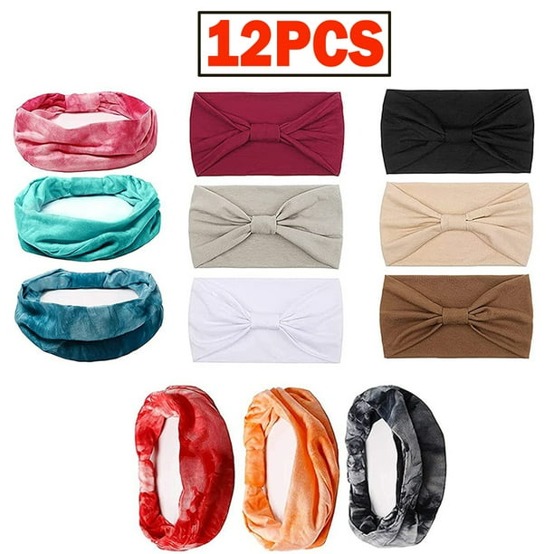 Dicasser 12PCS Boho Headbands Wide Knot Hairbands Elastic Turban Thick Head Wrap Stretch Fabric Cotton Head Bands Fashion Hair Accessories for Women Girls Dicasser 12PCS Boho Headbands Wide Knot Hairbands Elastic Turban Thick Head Wrap Stretch Fabric Cotton Head Bands Fashion Hair Accessories for Women Girls