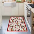 thumbnail image 3 of Entryway Rug 2'x3', Cherry Kitchen Runner Rugs Non-Slip Carpet Mats, Vintage Watercolor Purple Red Fruits on Linen Bedside Rugs Runners Washable Floor Carpet for Bathroom Laundry Room, 3 of 8