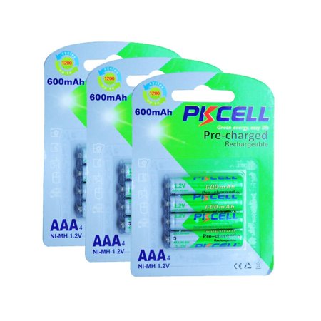 Discharge Nimh Battery - 12x 600mAh AAA Ni MH Ready To Use Rechargeable Batteries Can be recharged to 1200 times