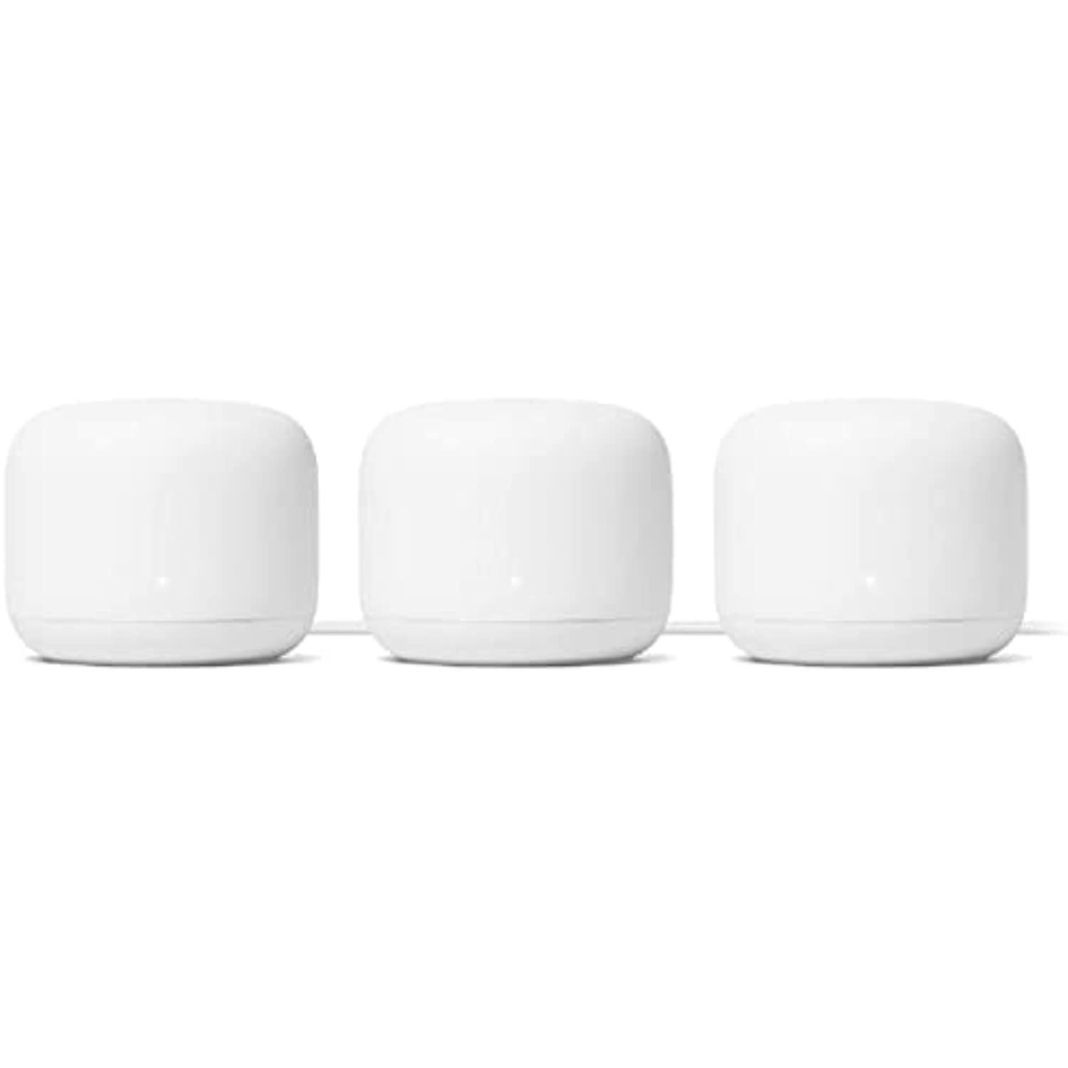 Google Nest WiFi Router Non-Retail Packaging - AC2200 Mesh Wi-Fi 2nd Generation (3-Pack, Snow)