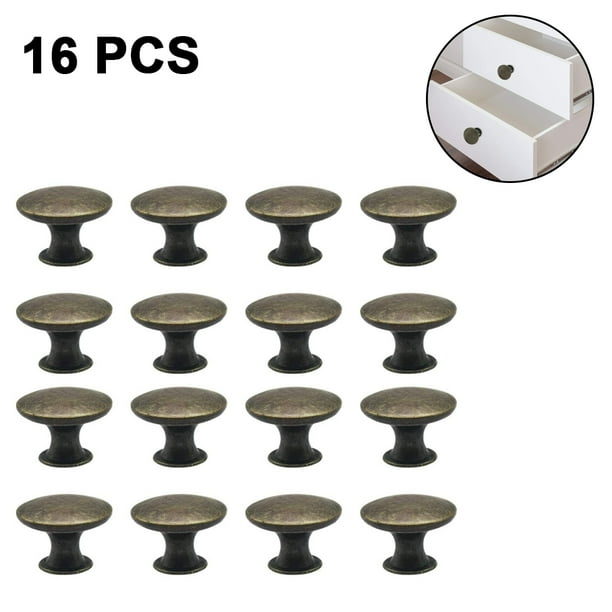 Whataatahia 16 pomos para puertas de armario, pomos de tocador vintage de 30 mm, juego de pomos para cajones, tiradores redondos para cajones, tiradores de puertas, tiradores de armarios, pomos para
