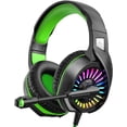 thumbnail image 1 of ULTREND Gaming Headset with Microphone, Wired Headset with RGB Light. (Green), 1 of 8