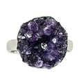 thumbnail image 1 of Amethyst Cluster 925 Sterling Silver Ring Jewelry s.8 ALLR-5973, 1 of 1