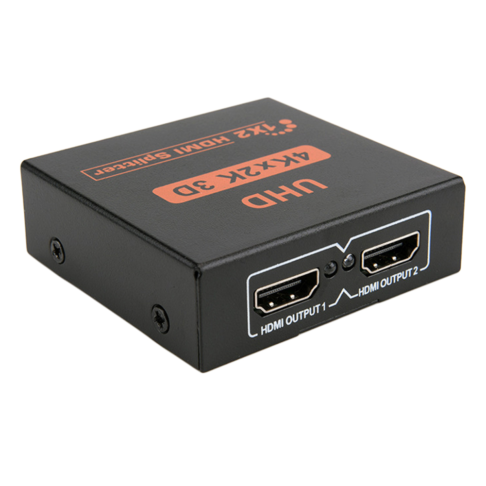 4K HDMI Splitter Portable 1 in 2 Out Powered 4K HDMI Splitter