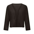 thumbnail image 4 of FAVIPT Sequin Jacket for Women Open Front Crop Cardigan Mesh Breathable Sparkly Shrug Party Cocktail Glitter Jackets Brown,L, 4 of 8