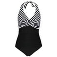 thumbnail image 2 of One Piece Bathing Suit for Women Training Athletic Swimwear Tummy Control Halter Swimsuit, 2 of 3