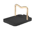 thumbnail image 1 of Soporte de aluminio para tapa de sartén, soporte para cucharas, tapas de ollas, soporte para espátulas, utensilios de cocina, accesorios, negro y dorado, 1 of 5