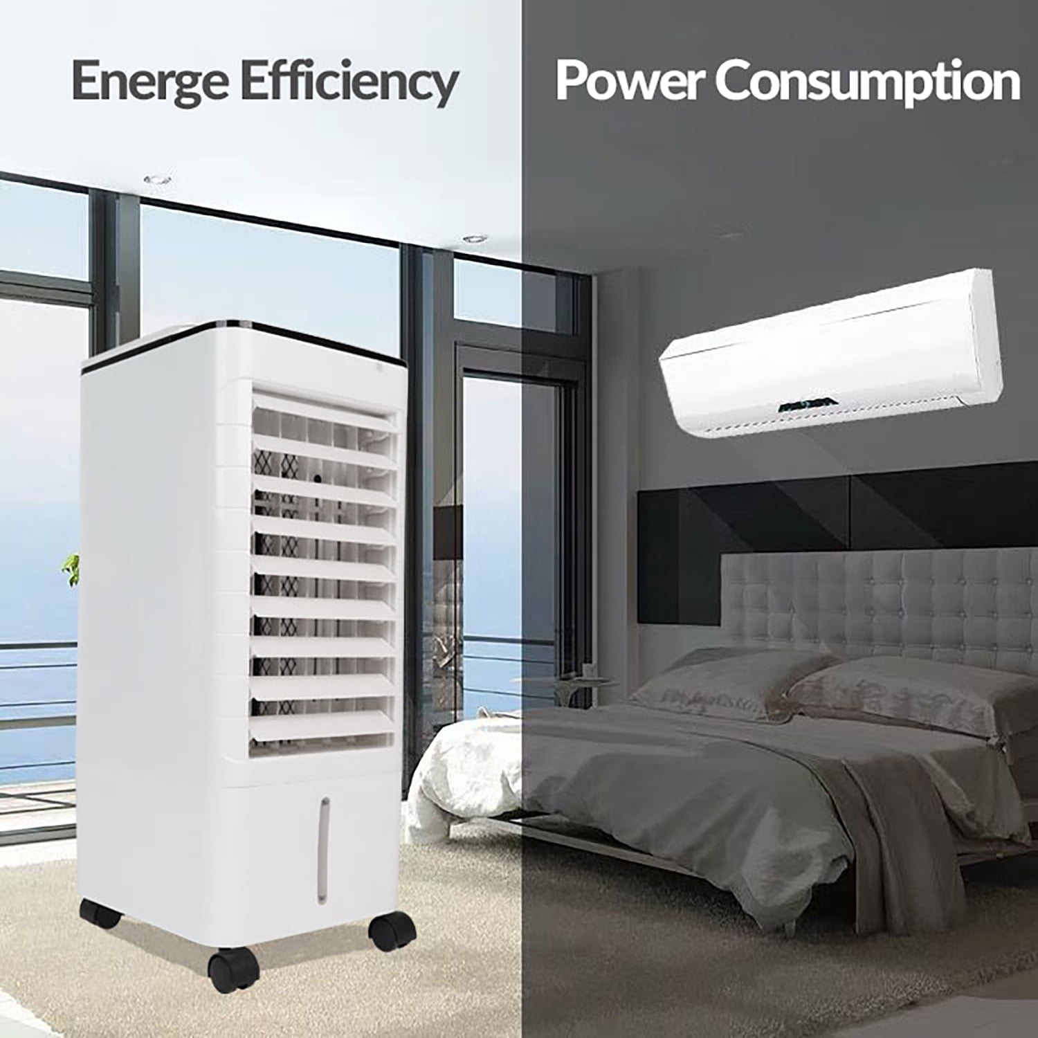 Caynel 3-in-1 Evaporative Portable Air Cooler Fan/ Humidifier with 12H Timer& Remote Control, 110v