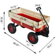 thumbnail image 2 of Irene Inevent Outdoor Wagon All Terrain Pulling with Wood Railing Air Tires Children Kid Garden Wagon Red, 2 of 10