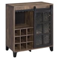 thumbnail image 5 of Bowery Hill Wooden Wine Cabinet with Glass Door in Rustic Oak and Black, 5 of 7