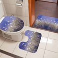thumbnail image 5 of Oil Painting Purple Grassland Bathroom Rugs Set Country White Daisy Plant Non Slip Absorbent Soft Bath Mats 3 Piece Set with Bathroom Rug, U-Shaped Floor Mat, Toilet Seat Cover Large Size, 5 of 9