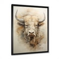 thumbnail image 2 of Designart "Great Plains Bison Bust" Animals Buffalo Picture Framed Wall Art Living Room, 2 of 5