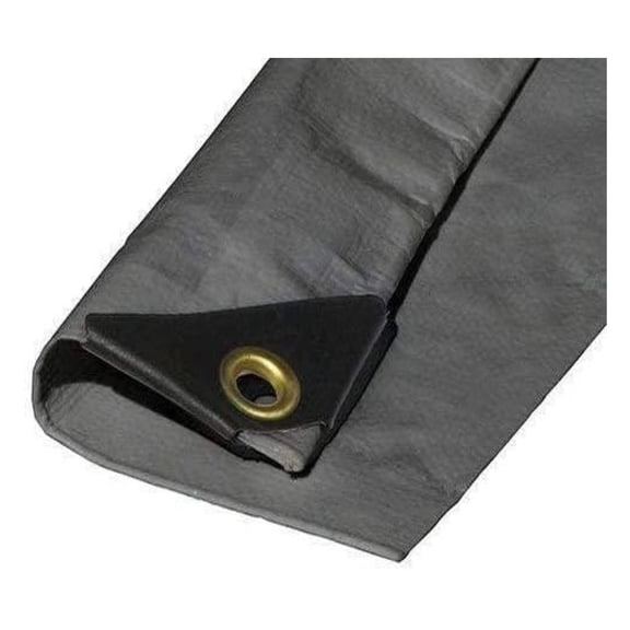 12'X14' Silver Tarp Extra Heavy Duty 12 MIL 3 Ply Coated Reinforced Canopy 6 oz 3 Layer (Finished Size 11.6' X 13.6')