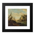 thumbnail image 2 of Salvator Rosa 16x15 Black Modern Framed Museum Art Print Titled - A Mediterranean Coastal Landscape with a Ship, 2 of 5